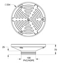 Multi-Purpose Rain Water Outlet Shallow Body Slip In Vertical 100mm PVC/HDPE