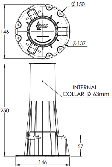 FYA-DEFENCE Stackwork High Cast-in Fire Collar 40mm-50mm SNAP H50S-RR