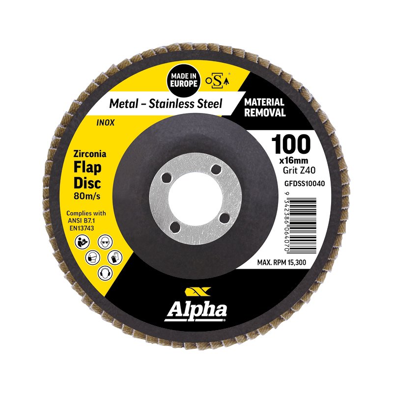 Flap Disc 100mm x 16mm x 40 Grit