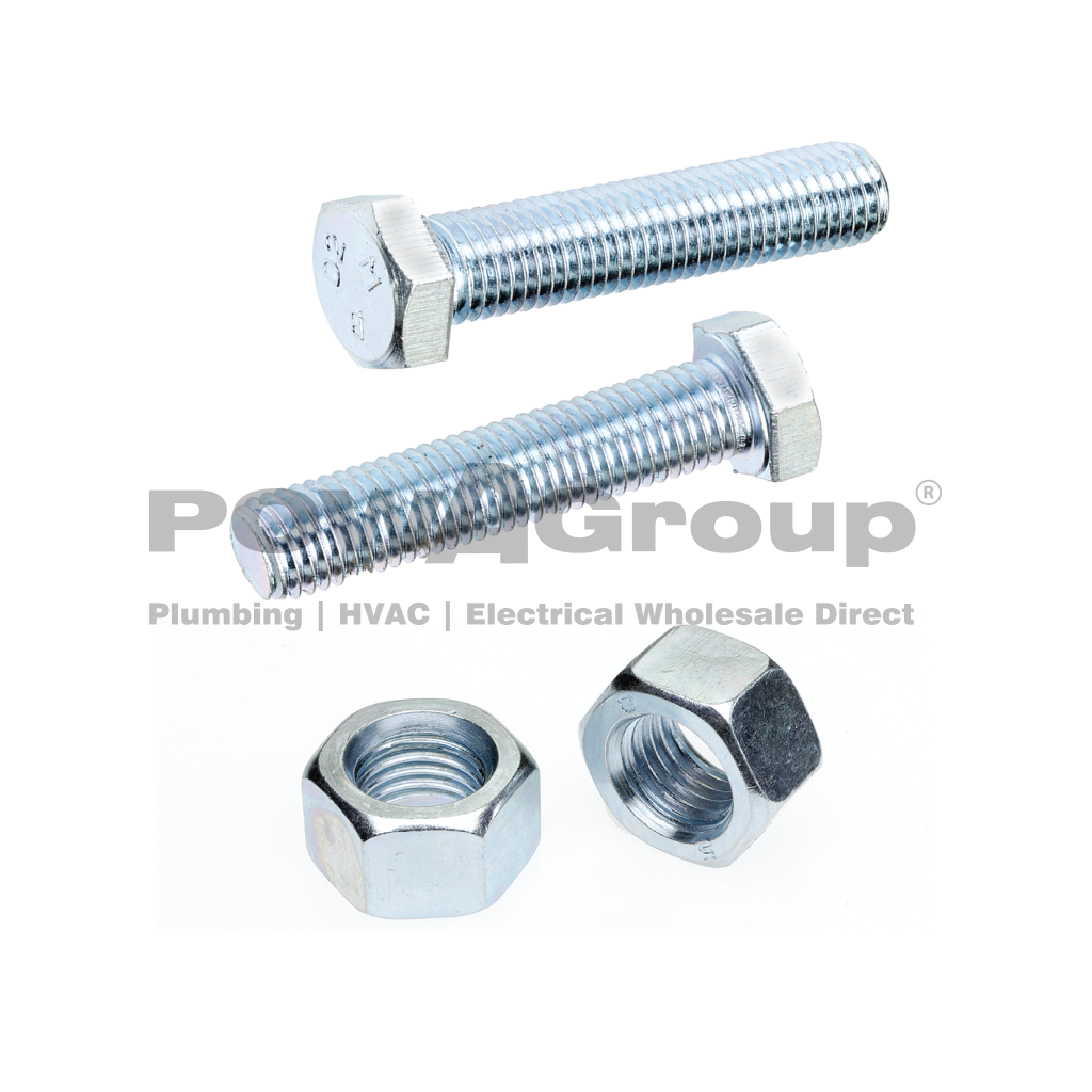 Bolt & Nut Hex 4.6 Z/P 8mm x 20mm