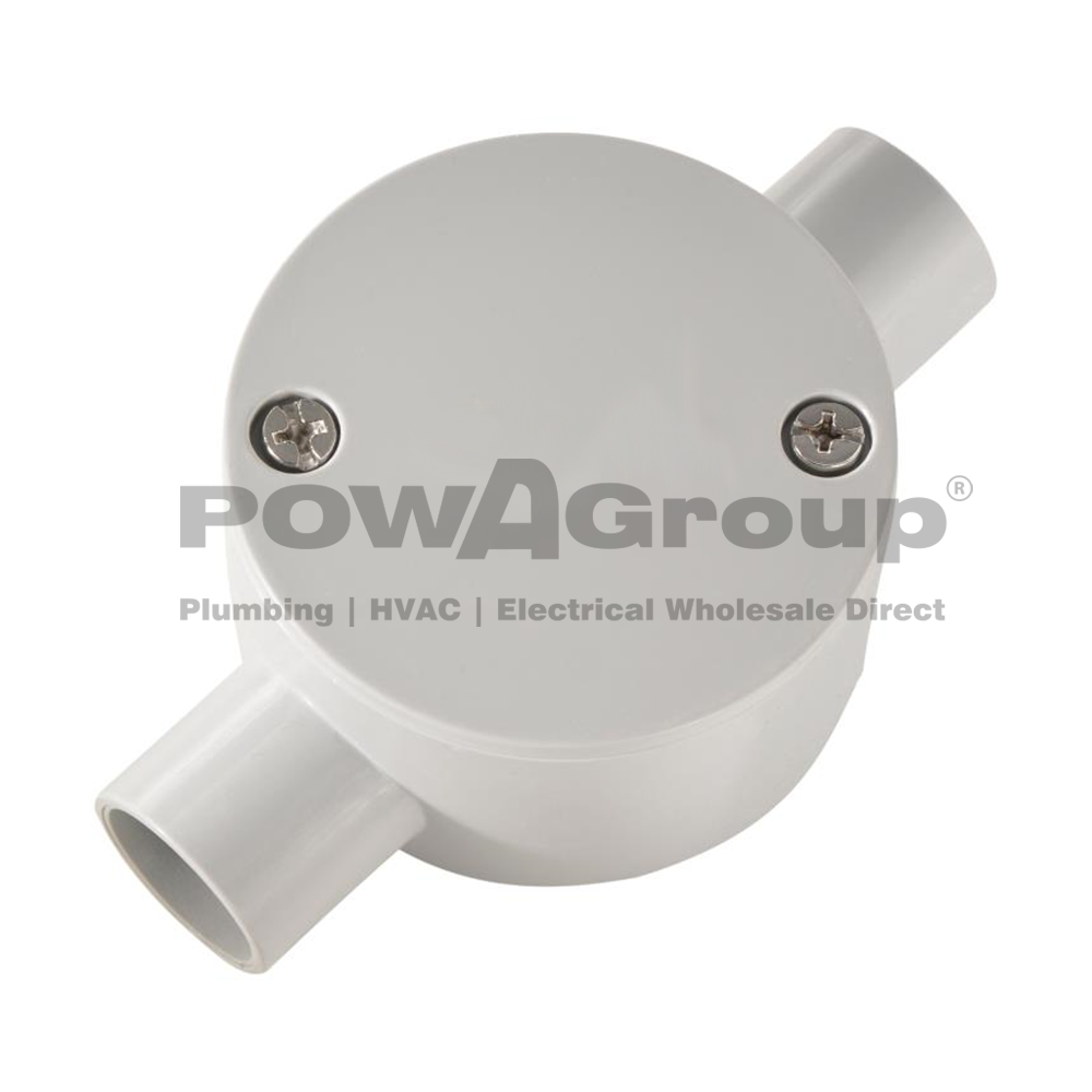 *PO* PowACity Junction Box 2 Way 20mm Std Depth (Pack 10)