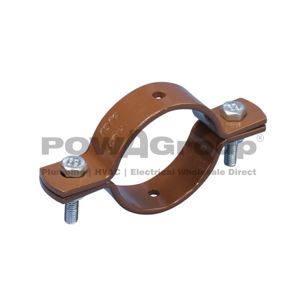 Double Bolted Clamp CU P/Coated Brown 15mm NB 12.7mm OD