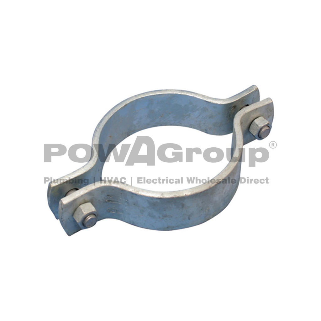 Double Bolted Clamp 32mm NB 42.4mm OD GAL FINISH FOR STEEL / VICTOLIC / PPVC