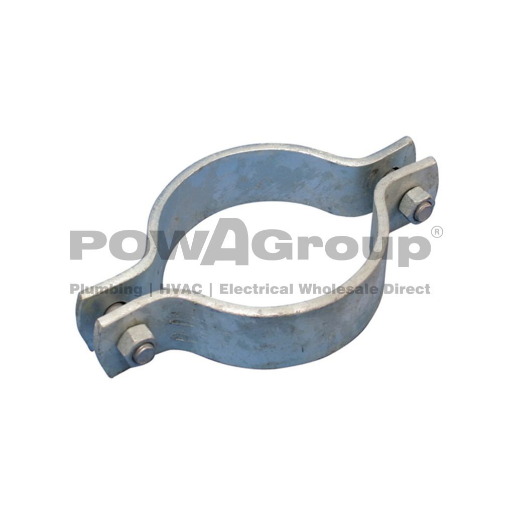 Double Bolted Clamp GAL FINISH 250mmNB 252.0mm OD FOR COPPER/HDPE HEAVY DUTY