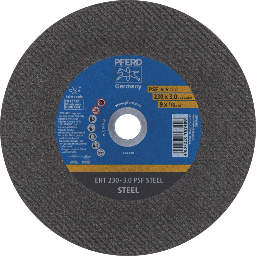 (Special Order) Cutting Disc Metal 230mm x 3mm Thick  x 24mm PFERD