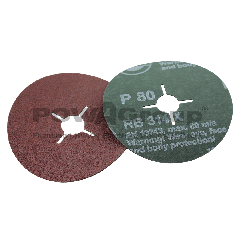 Grit Fibre Discs P80 (Nut Style) 125mm x 22mm