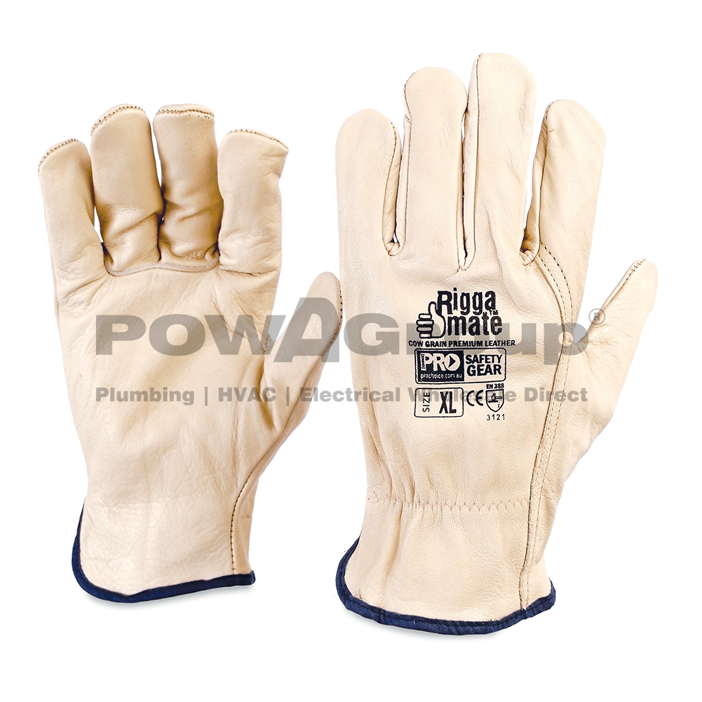 *PO* Gloves Leather Riggers Premium Cow Grain - Large