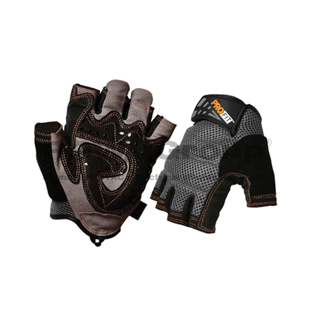 *PO* Glove Fingerless Geko Grip PalmSynthetic Leather - L