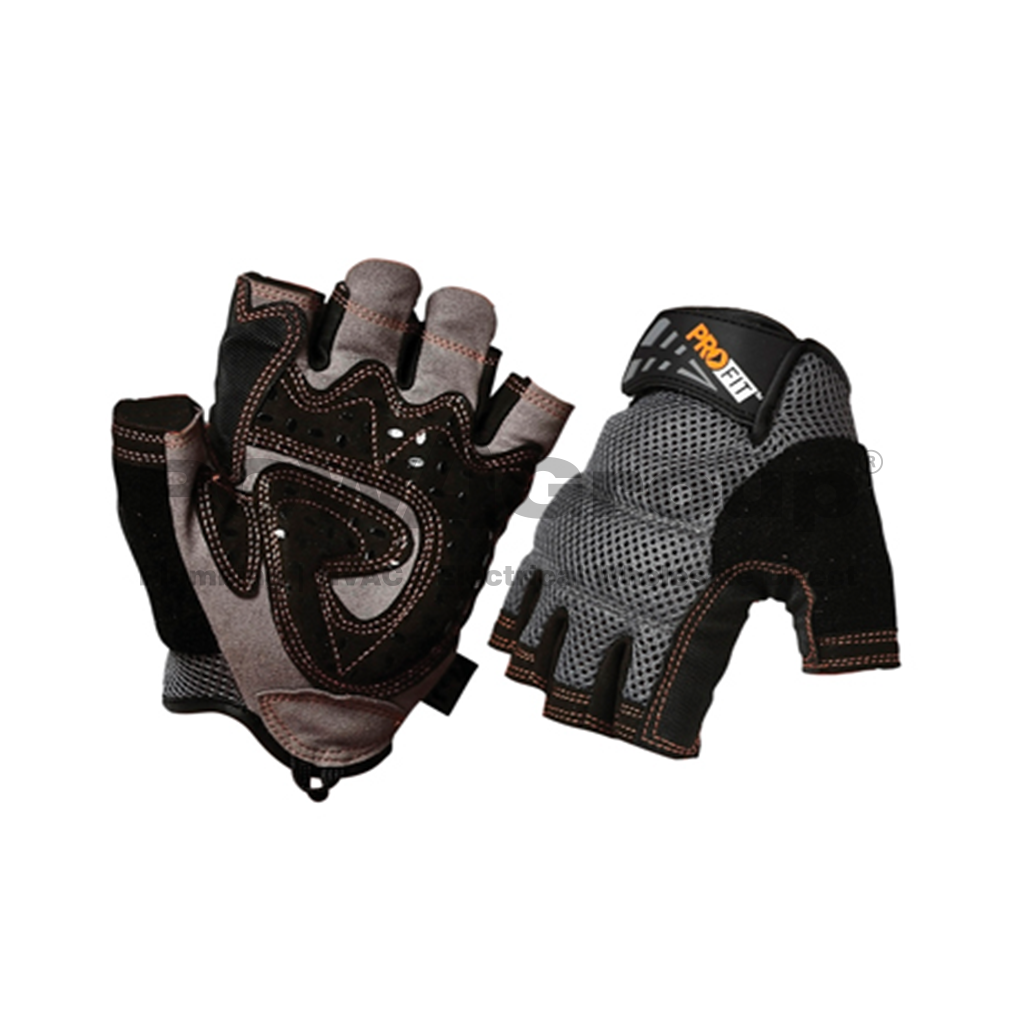 *PO* Glove Fingerless Geko Grip PalmSynthetic Leather - XL