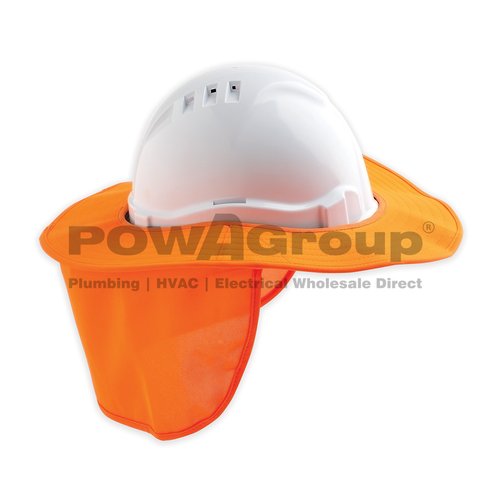 Hard Hat Sun Visor Brim with Neck Flap - Orange