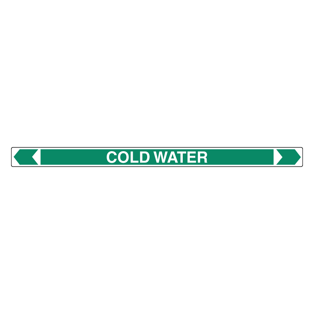 Pipe Marker ;- Cold Water 50mm x 400mm(G)