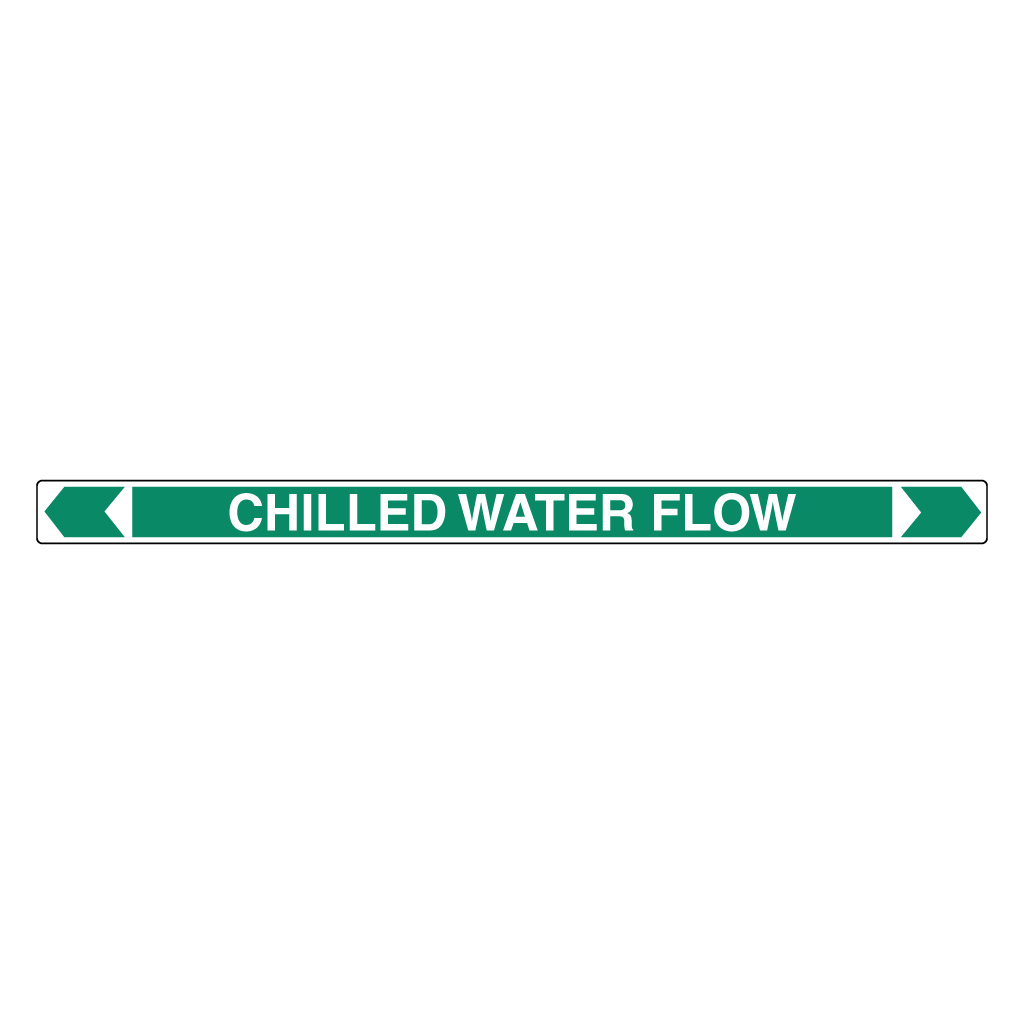Pipe Marker ;- Chilled Water Flow 40mm x 400mm(G)