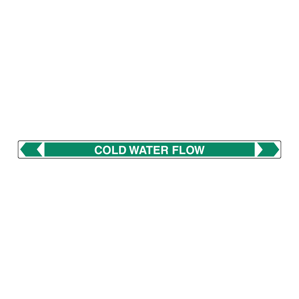 Pipe Marker ;- Cold Water Flow 40mm x 400mm(G)