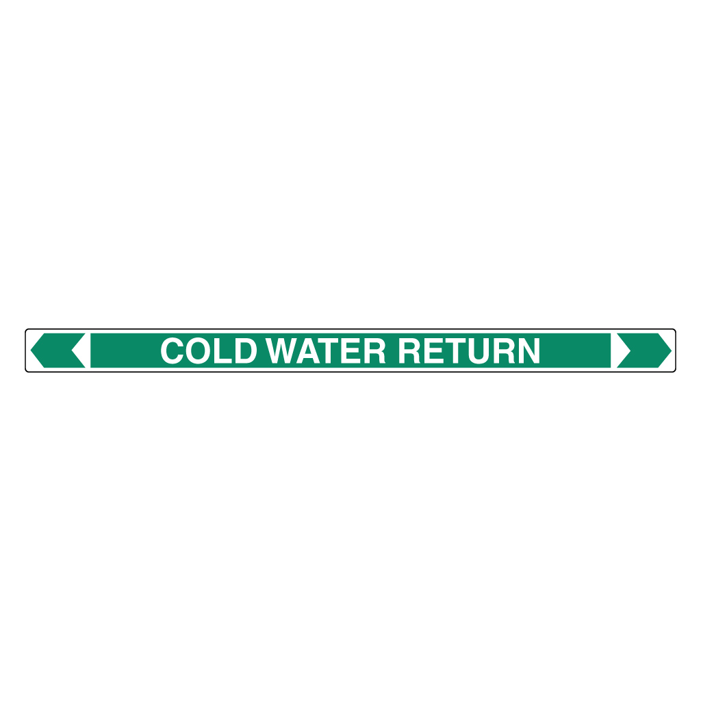 *PO* Pipe Marker ;- Cold Water Return 40mm x 400mm(G)