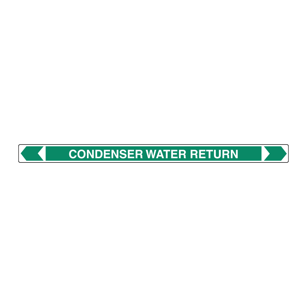Pipe Marker ;- Condenser Water Return 40mm x 400mm(G)