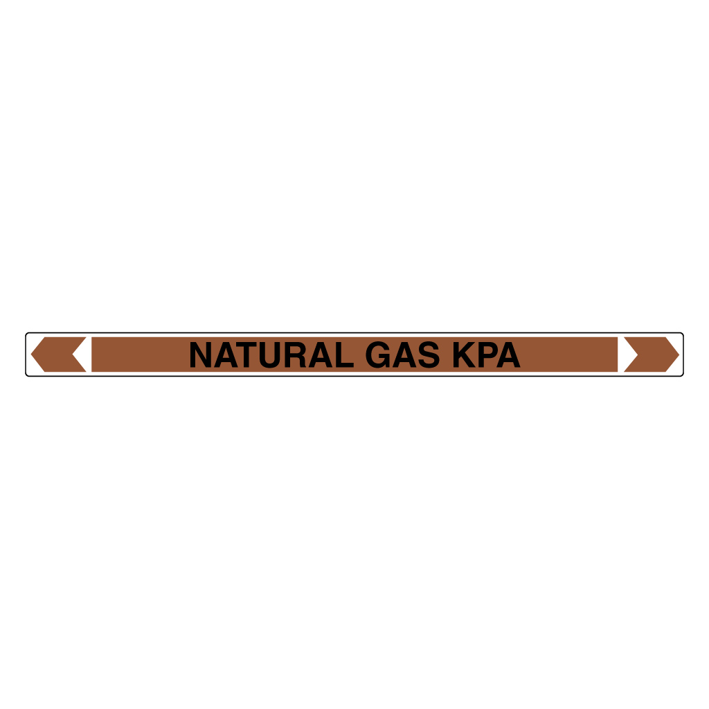 Pipe Marker; Natural Gas 40mm x 400mm
