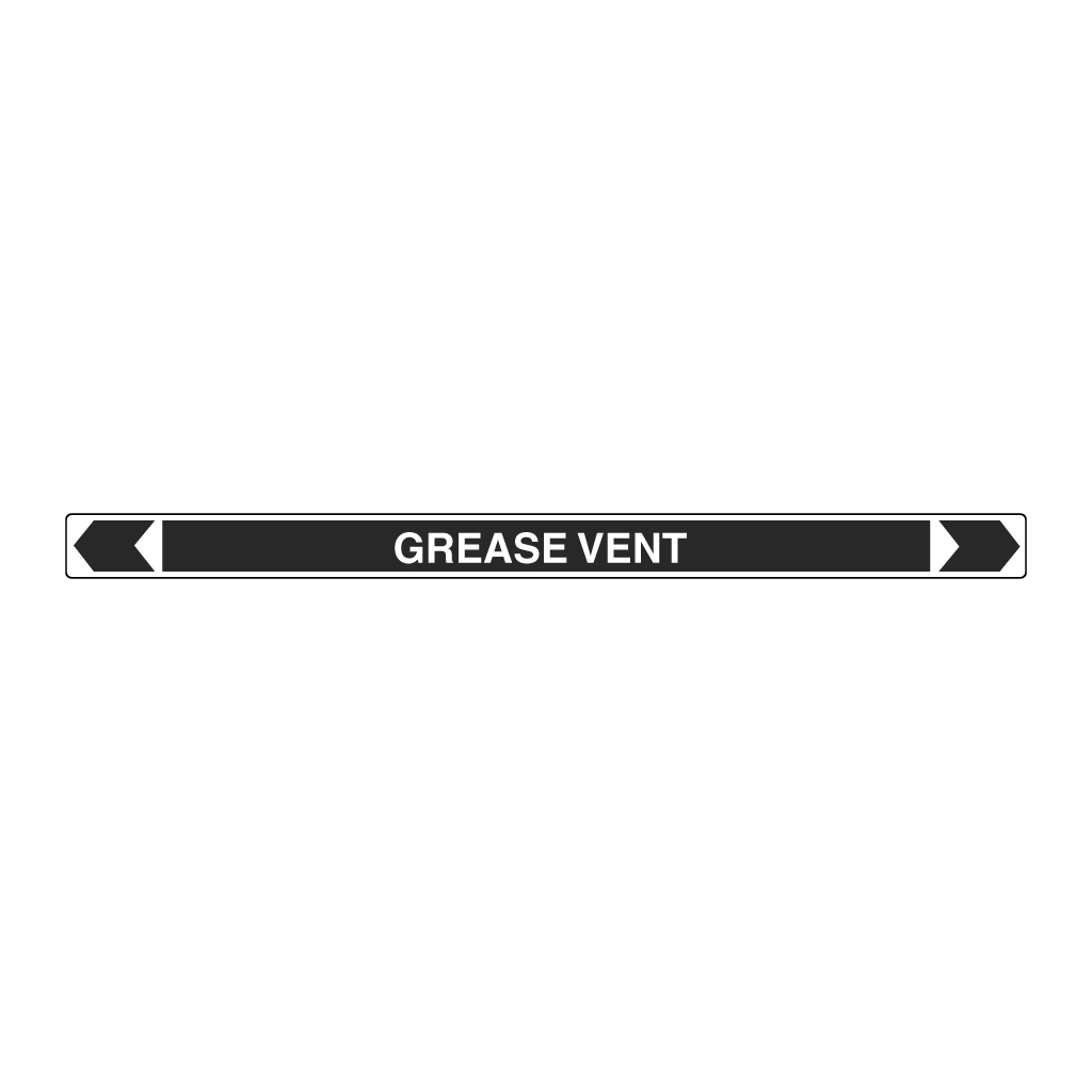 *PO* Pipe Marker ;- Greasy Vent 50mm x 380mm(BL)