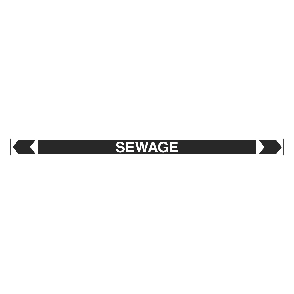 Pipe Marker ;- Sewage 40mm x 400mm (BLACK)