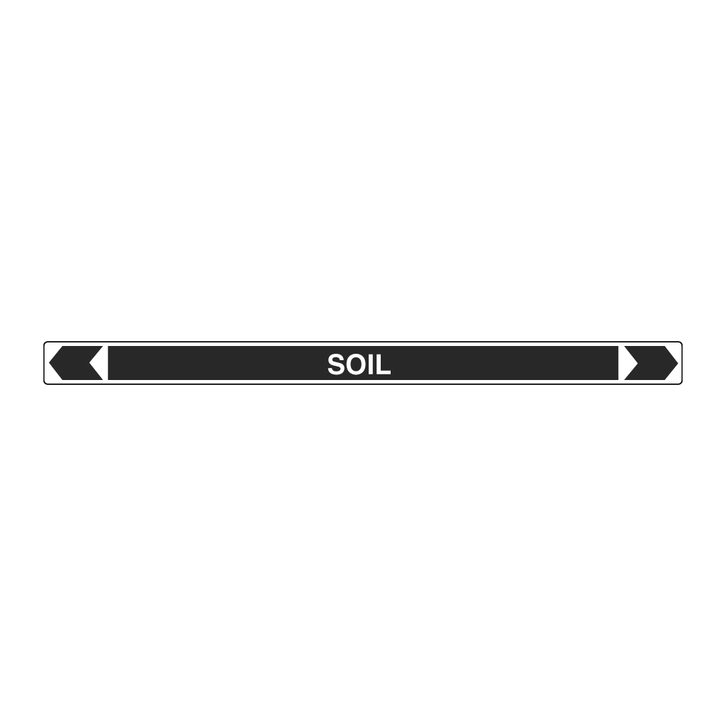 *PO* Pipe Marker ;- Soil 25mm x 380mm (BL)