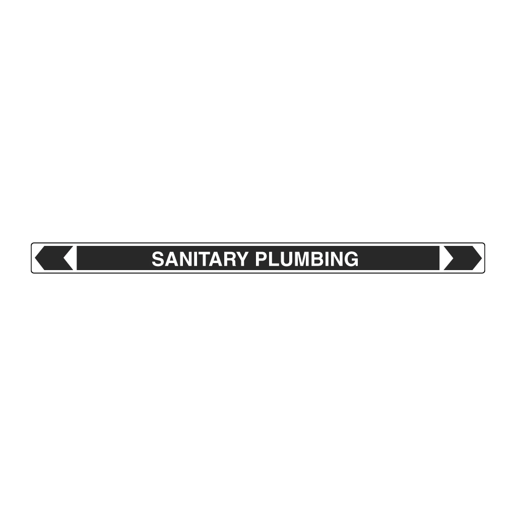 *PO* Pipe Marker ;- Sanitary Plumbing 27mm x 400mm(BL)