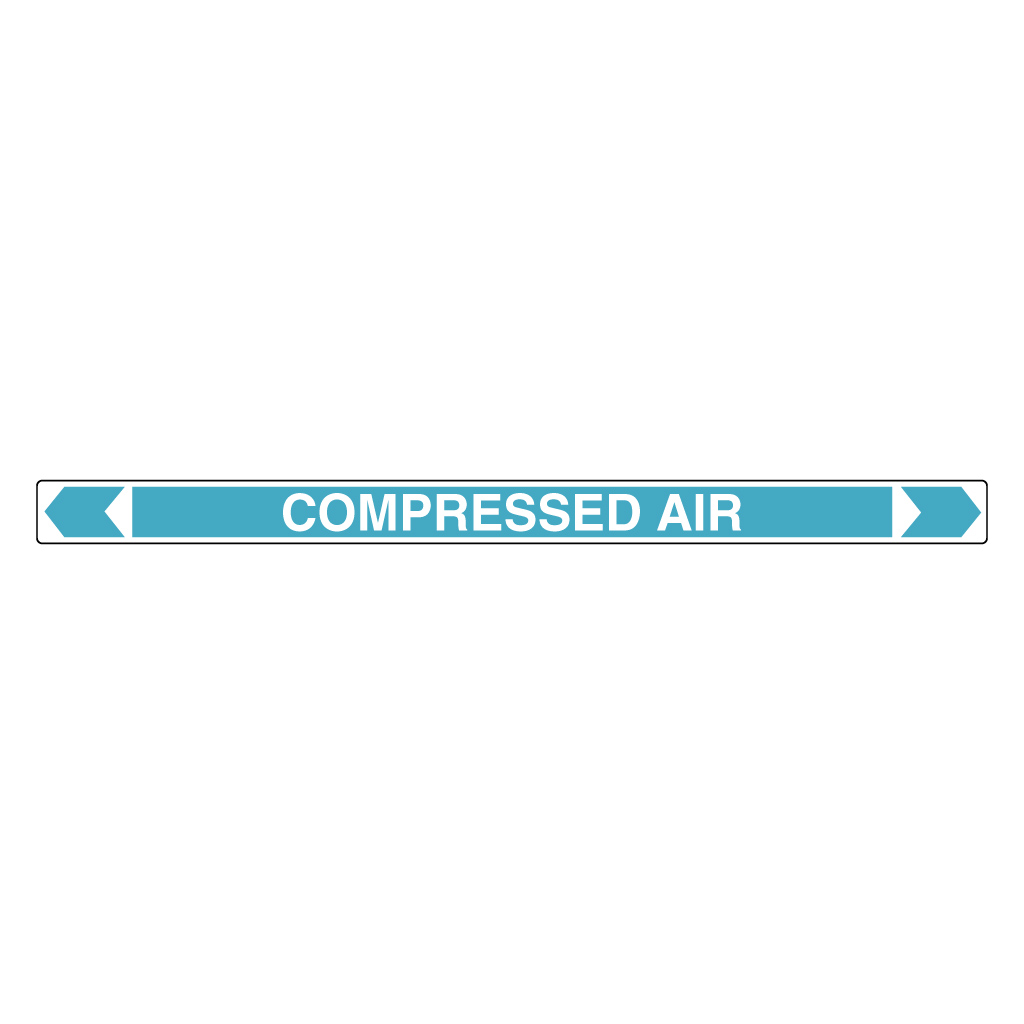 *PO* Pipe Marker ;- Compressed Air 25mm x 380mm (Light Blue)