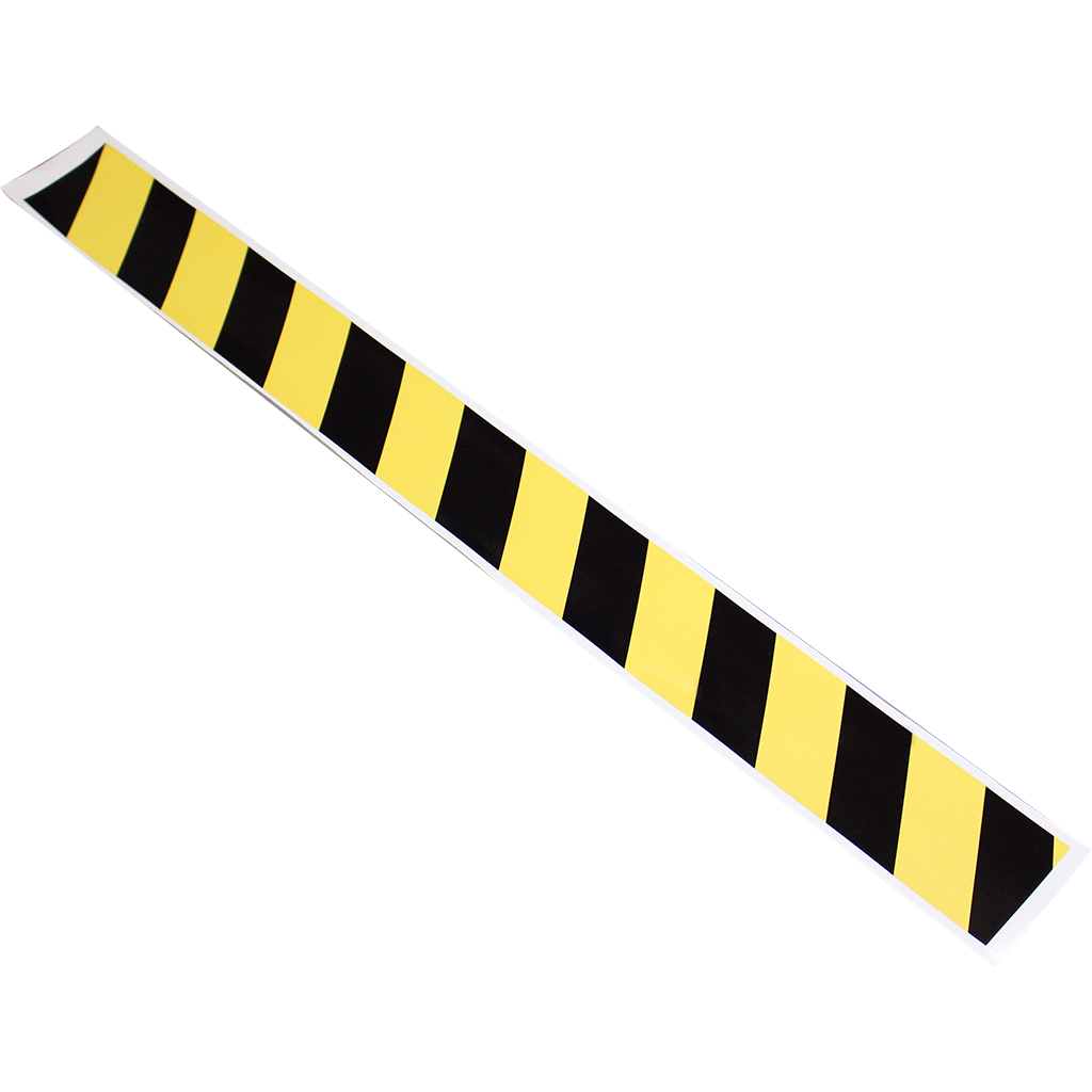 *PO* Pipe Marker ;- Gas Diagonal Yellow & Black 75mm x 1Metre