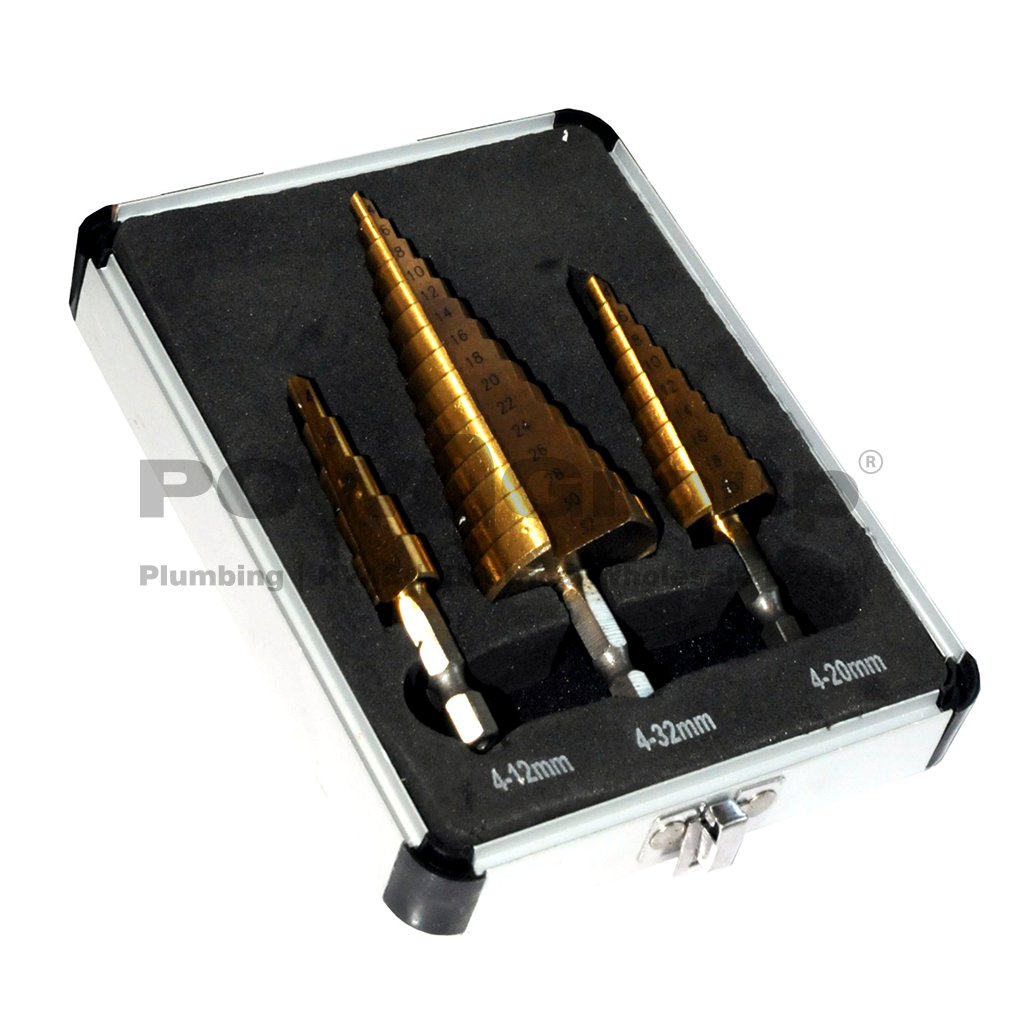 *PO* Drill Bit Step HSS 3pc - 4-12, 4-20, 4-32mm