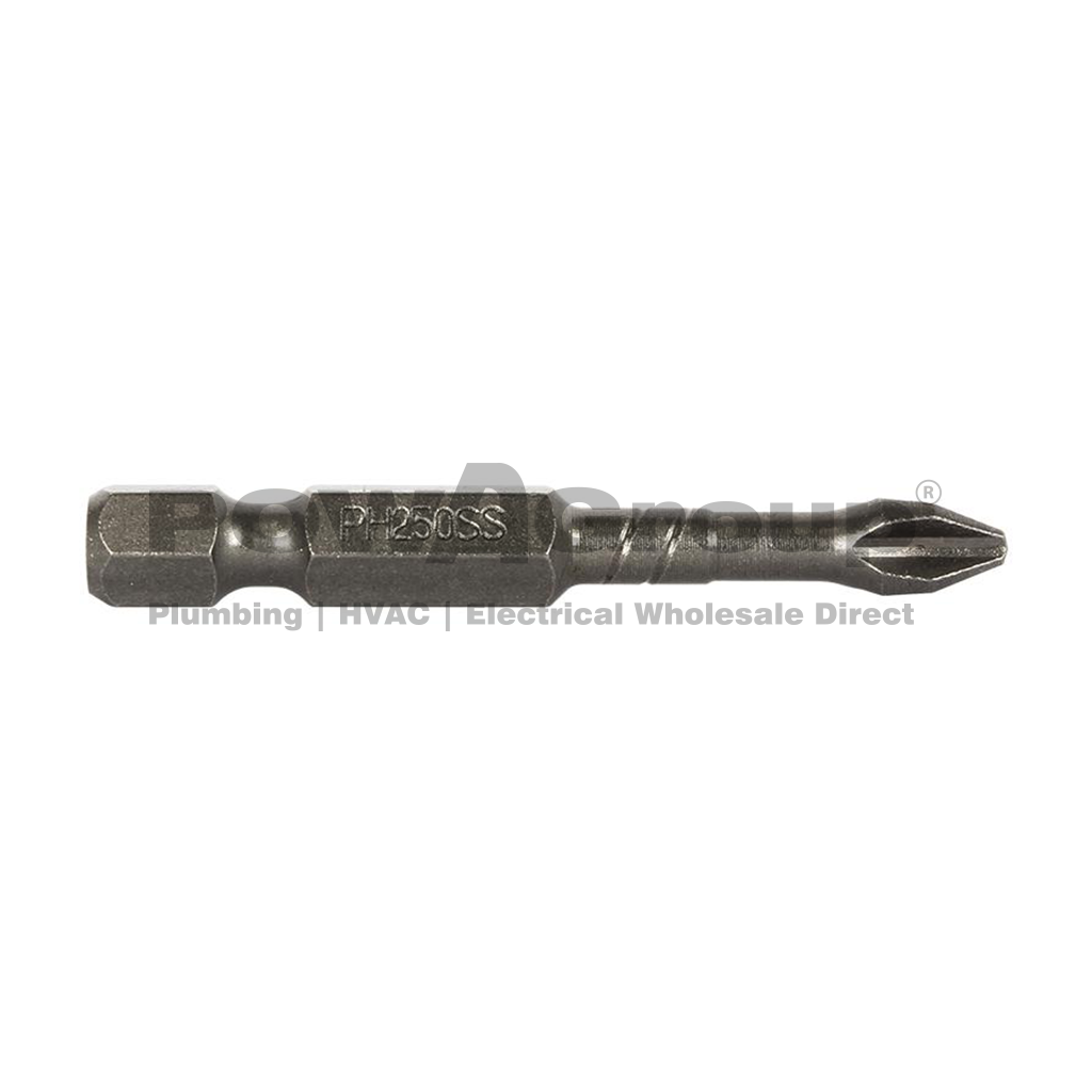 *PO* THUNDERZONE PH2 x 50mm Impact Power Bit (Pack 10) Magnetic