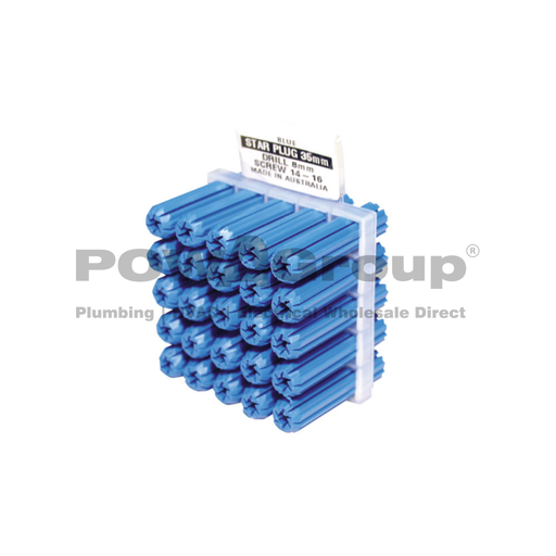 [01WPB825] Wall Plugs PVC Blue 8 x 25mm
