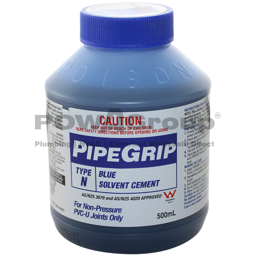 [06BGLUE500B] PVC Cement Blue Glue - Pipe Joining 500ml - With Brush Applicator