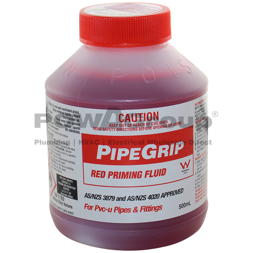 [06RPRIMEF500R] PVC Priming Fluid - Red - Pipe Joining 500ml with Built in Roller Applicator