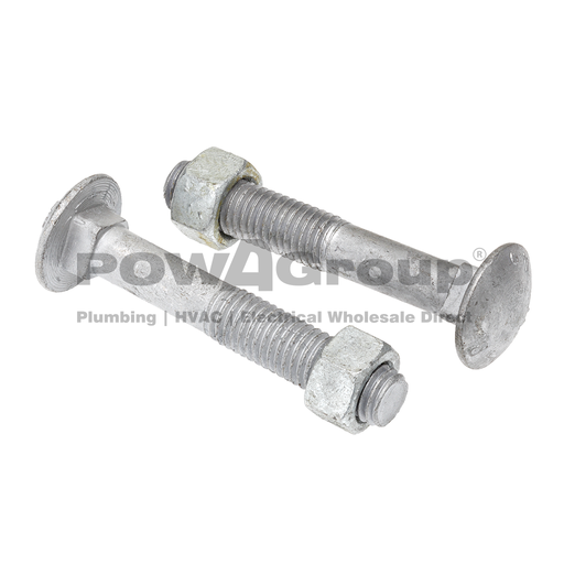 [07CUPG16075] Cup Head Bolt & Nut Gal 16mm x 75mm