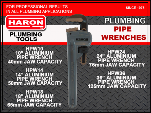 [19PLHPW10] *PO* Pipe Wrench Aluminium 40mm