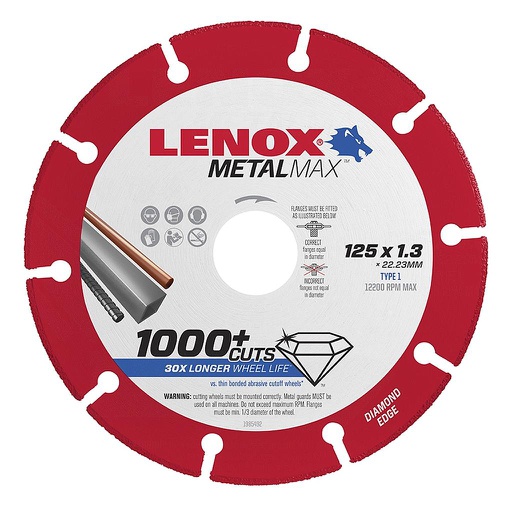 [13CDUTD125] *PO* Lenox Diamond Ultra Thin Cut-off Wheel 125 x 1.3 x 22.23