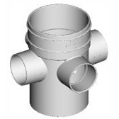 [274WAYRISE50504040] 4 Way Riser 100 PVC - 50 x 50 x 40 x 40