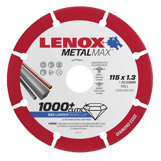 [13CDUTD115] *PO* Lenox Diamond Ultra Thin Cut-off Wheel 115 x 1.3 x 22.2