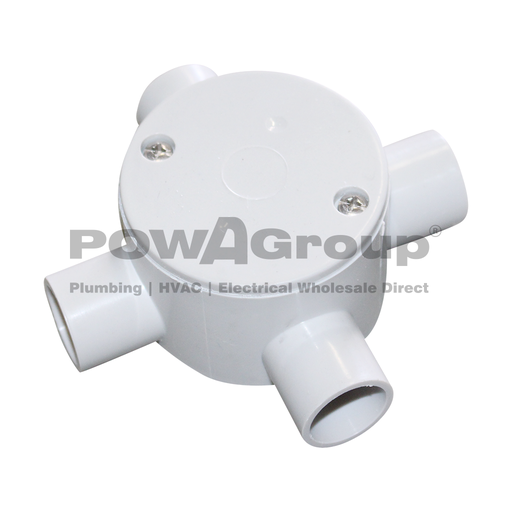 [08PCJBD4WG20] PowACity Junction Box 4 Way 20mm Deep (Pack 10)