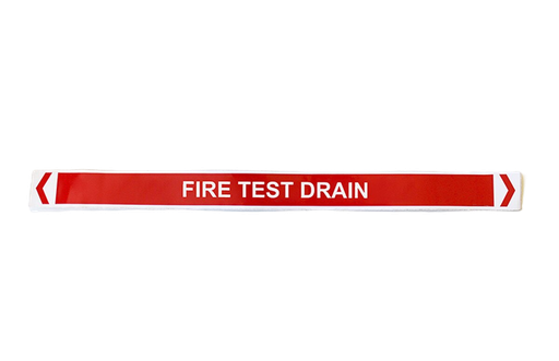 [22AFPMKFSTS25] *PO* Pipe Marker ;- Fire Service Test Drain 25mm x 380mm (R)