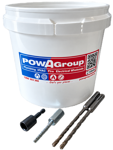 [01VC1030BD] Vertigo Concrete M8/10 (6 x 40mm) ETA & C1 Seismic Approved - Z/P 400 Bucket + 2 x 6mm Drillbit & Setting Tool 