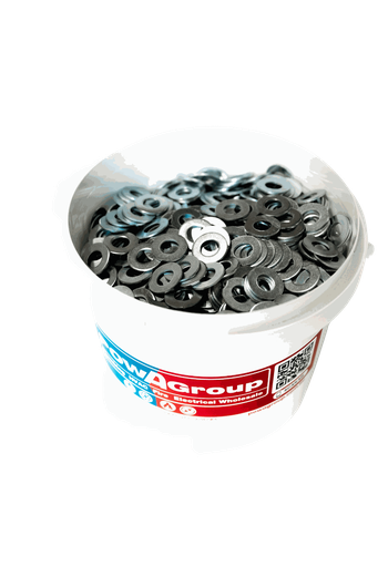 [07AFWAS015ABKT] M10 Washer Flat Engineering 4.6 Z/P ID 10.5mm x OD 21mm x 1.6 1600pcs Bucket Deal