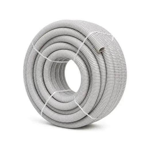 [08CCRG3225] Conduit Corrugated POWACITY Flexible 32mm x 25 mtr Roll Grey Medium Duty (Suitable for 16/20mm Pex)