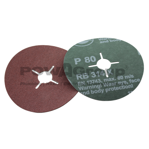 [13AASAN08014] *PO* Grit Fibre Discs P80 (Nut style)180mm x 22mm