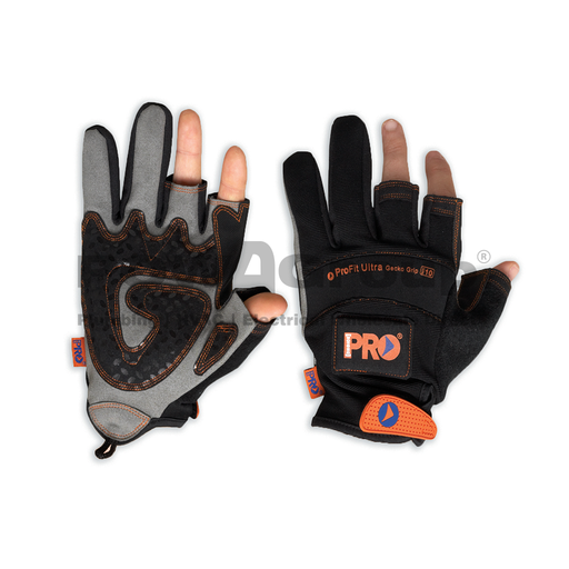 [14UGMBFL3L] *PO* Glove Ultra Gecko Grip Magnetic Back Fingerless (3 Fingers Only) Large