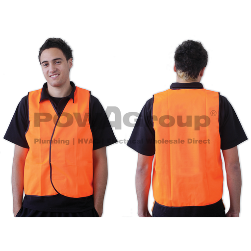 [14SVESTDN] *PO* High Visibility Safety Vest - Orange - Plain - Large