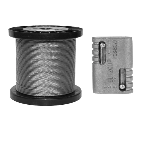 [21RQLCWPAK04] Catenary Wire Kit - 2mm x 1000mtrs + 150 Quiklocs