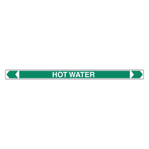 [22AFPMK043] *PO* Pipe Marker ;- Hot Water 50mm x 380mm(G)