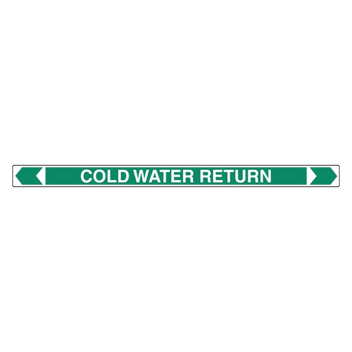 [22AFPMK118] *PO* Pipe Marker ;- Cold Water Return 40mm x 400mm(G)
