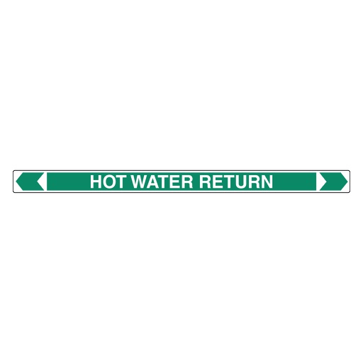 [22AFPMK136] Pipe Marker ;- Hot Water Return 40mm x 400mm(G)