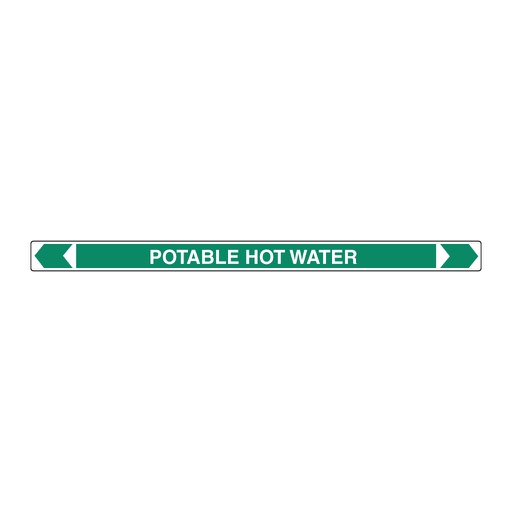 [22AFPMK172] *PO* Pipe Marker ;- Potable Hot Water 25mm x 380mm(G)