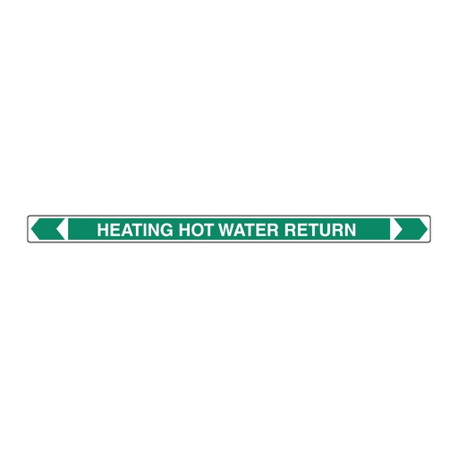 [22AFPMK184] Pipe Marker ;- Heating Hot Water Return 40mm x 400mm(G)